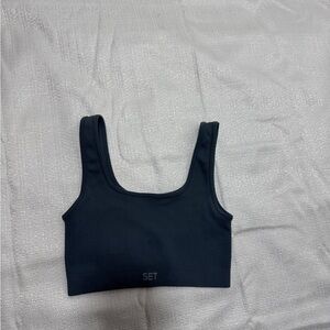 Set Active Ribbed Sports Bra Top Gray size xs/s